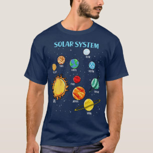 Camiseta Sistema solar planetas ciencia espacio Chicas SEM