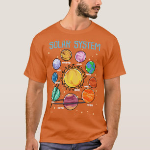 Camiseta Sistema solar planetas ciencia espacio Chicas SEM