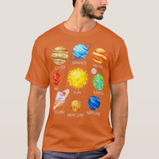 Camiseta Sistema solar Planetas Ciencia Espacio Galaxia Uni