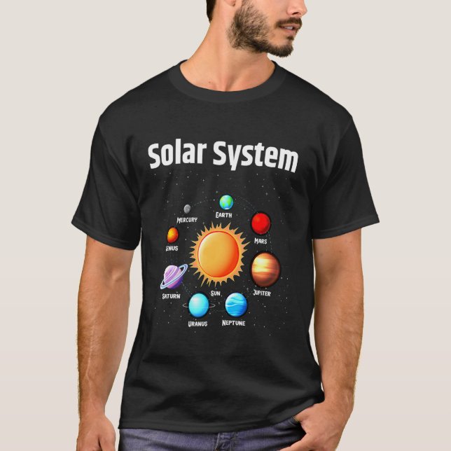 Camiseta Sistema solar planetas ciencia espacio niños Chica (Anverso)