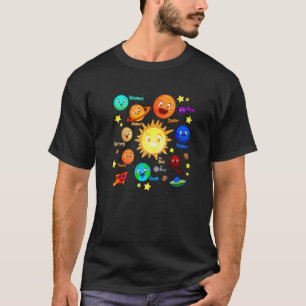 Camiseta Sistema Solar Planetas Ciencia Espacio Niños Chica