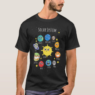 Camiseta Sistema Solar Planetas Ciencia Espacio Niños Chica
