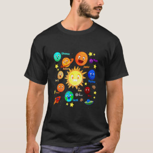 Camiseta Sistema Solar Planetas Ciencia Espacio Niños Chica