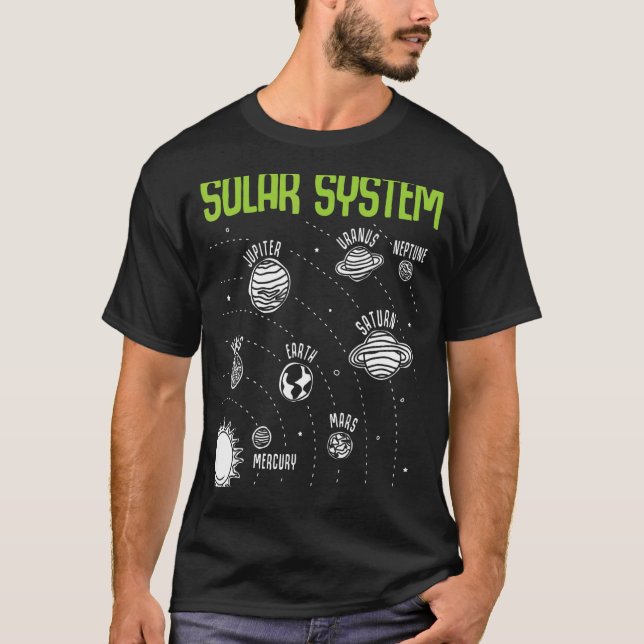 Camiseta Sistema Solar Planetas Espacio Teacher Ciencia STE (Anverso)