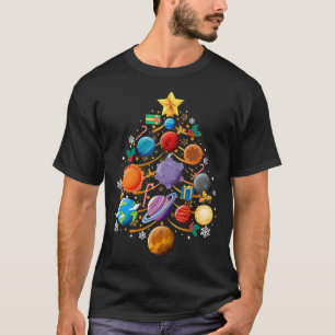 Camiseta Sistema solar planetas Navidad Árbol Astronomía na