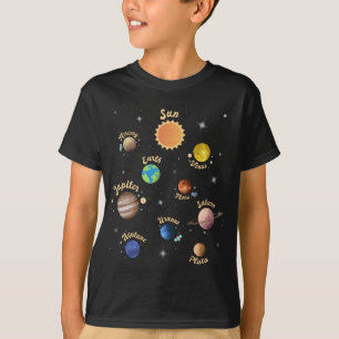 Camiseta Sistema solar Planetas Niños Conocimiento Espacio