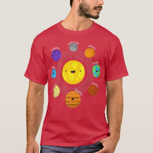 Camiseta Sistema Solar Planetas Shirt Earth Moon Sun Space