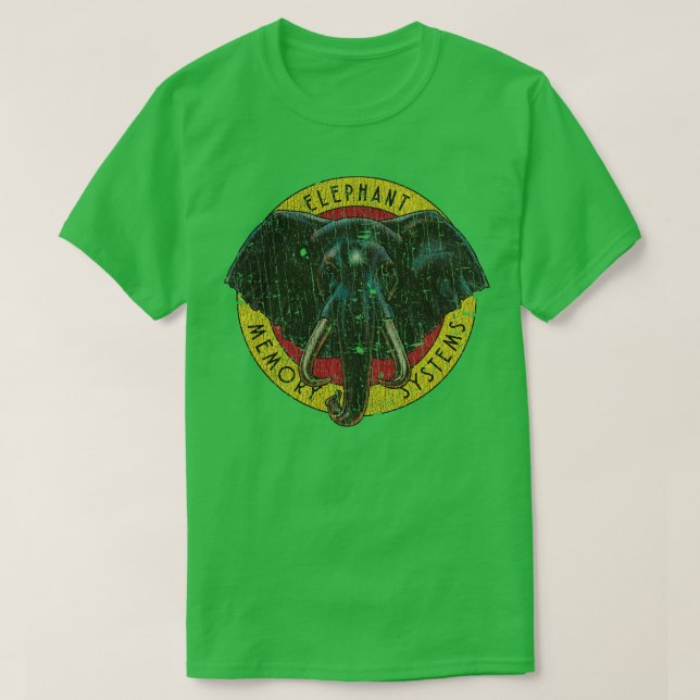 Camiseta Sistemas de memoria de elefante de disco flexible  (Diseño del anverso)
