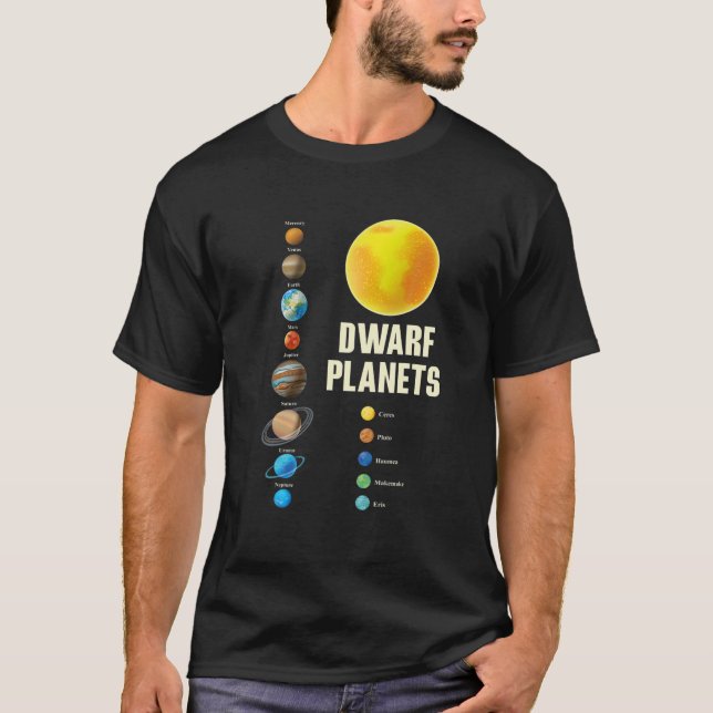 Camiseta Sistemas solares Niños y Adultos enanos planetas r (Anverso)