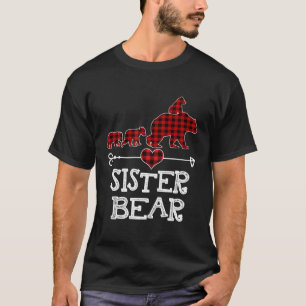 Camiseta Sister Bear Pajama Red Plaid Buffalo Family Regalo