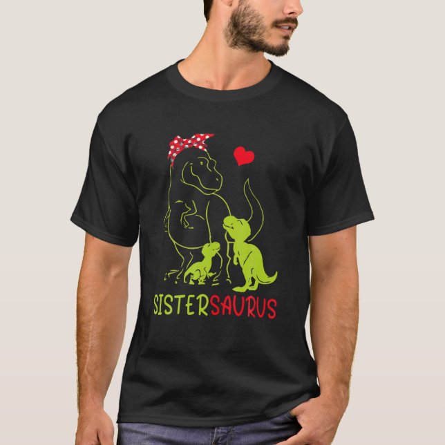 Camiseta Sister Dinosaur Funny 2 Bid Sistersaurus (Anverso)