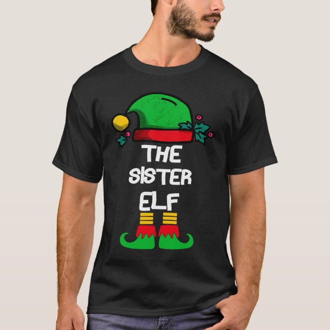 Camiseta SISTER Elf Matching Group Xmas  Family Christmas (Anverso)