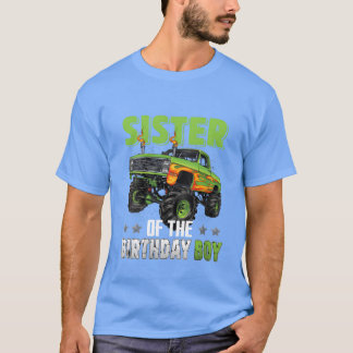Camiseta Sister of Birthday Boy Monsterruck Car Family vint