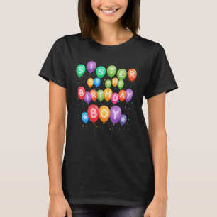 Camiseta Sister of The Birthday Boy Balloon Boy B Day Famil