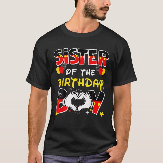 Camiseta Sister Of The Birthday Boy Family Party Decor Matc (Anverso)