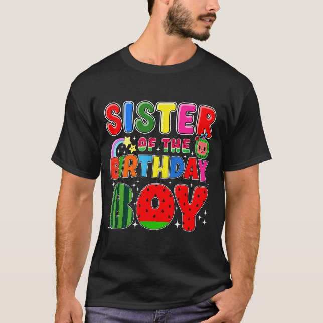 Camiseta Sister Of The Birthday Boy Melon Family Matching F (Anverso)