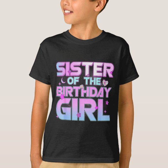 Camiseta Sister Of The Birthday Girl Kp Family Matching Par (Anverso)