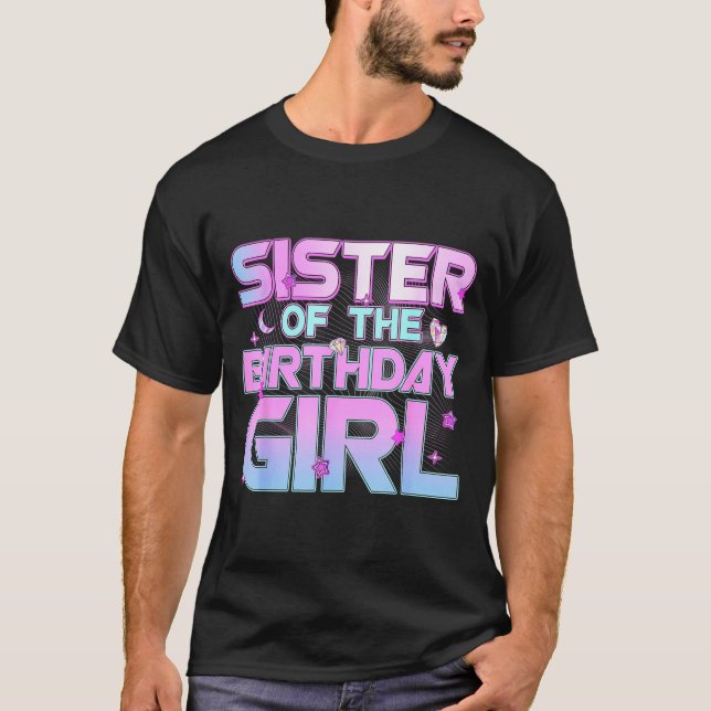 Camiseta Sister Of The Birthday Girl Kp Family Matching Par (Anverso)