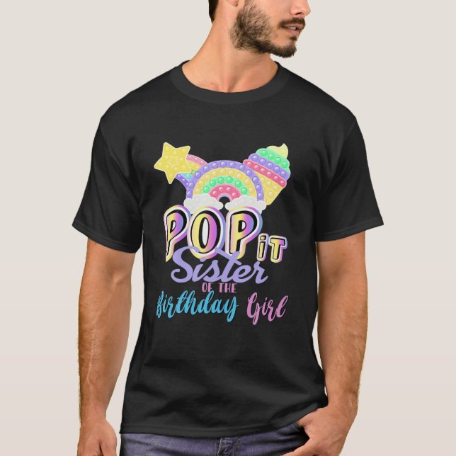 Camiseta Sister Of The Birthday Girl Pop It Fidget Toy Fami (Anverso)
