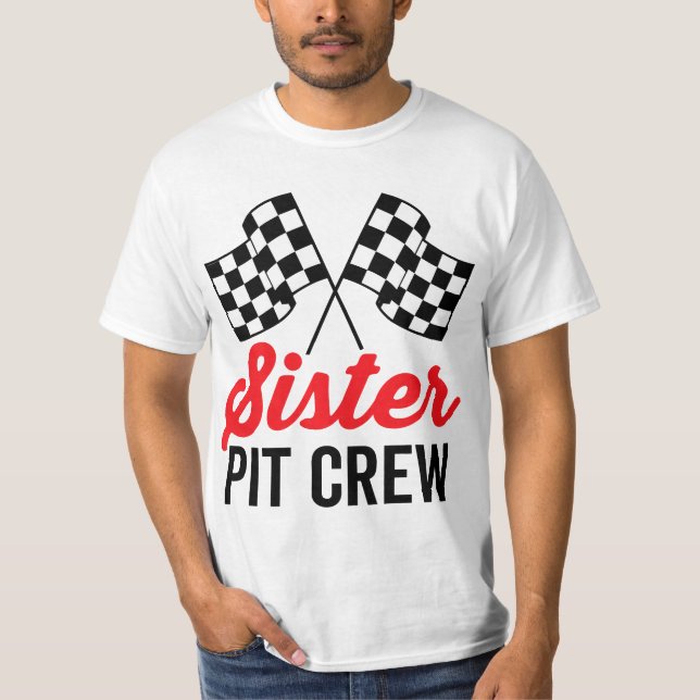 Camiseta Sister Pit Crew for Racing Party Costume  (Anverso)