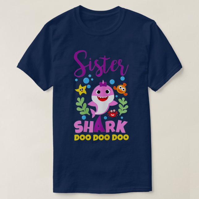 Camiseta Sister Shark Gift Cute Baby Shark (Diseño del anverso)