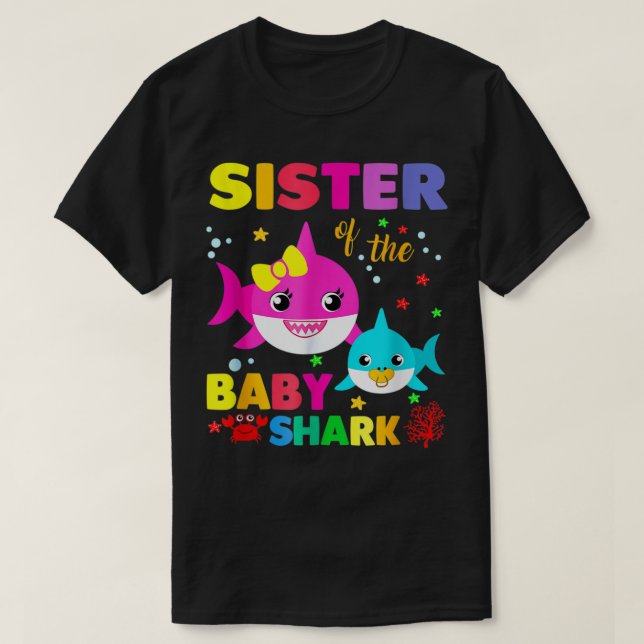 Camiseta Sister Shark Sister Shark Family Mother's Day  (Diseño del anverso)