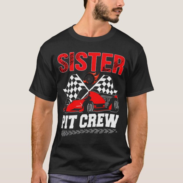 Camiseta Sister T Crew Racing Family Race Car Birthday Boy  (Anverso)