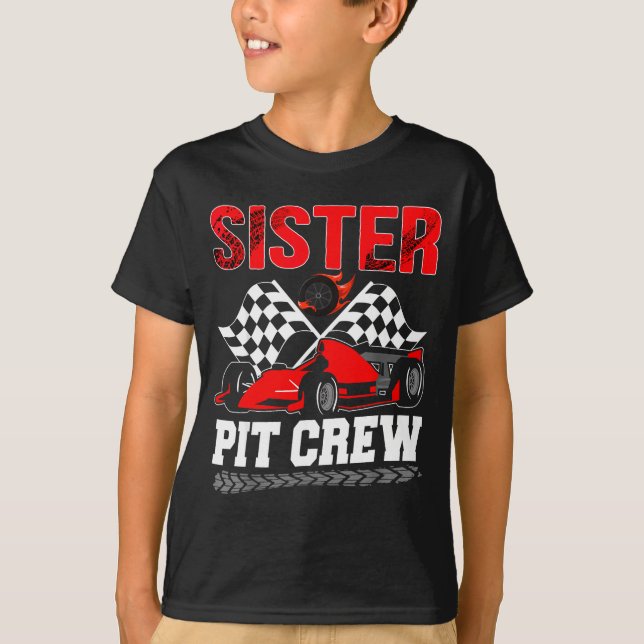 Camiseta Sister T Crew Racing Family Race Car Birthday Boy  (Anverso)
