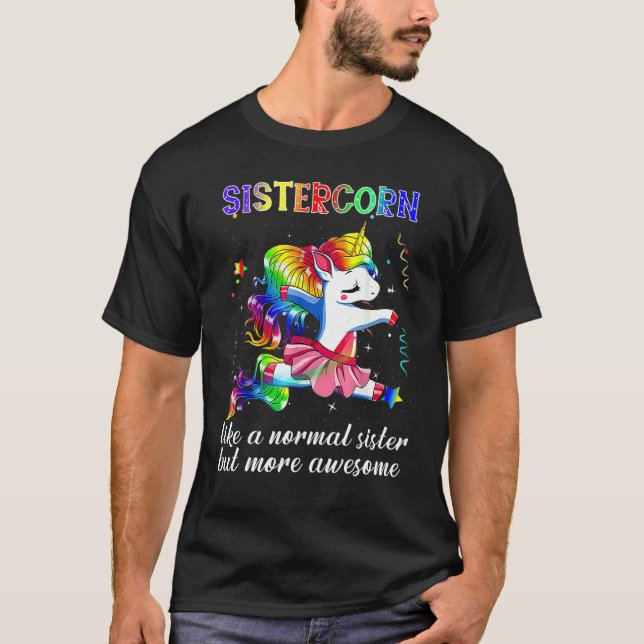 Camiseta Sistercorn  Cute Unicorn Dancing Kid Girl Boy (Anverso)