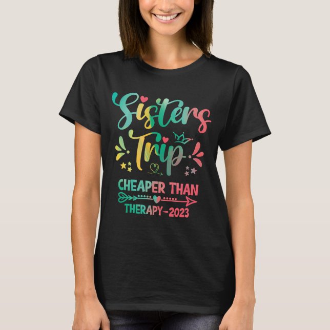 Camiseta Sisters Trip Tie Dye 2023 y Weekend Family Vacat (Anverso)