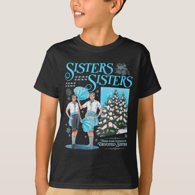 Camiseta Sisters White Xmas Snowflake Pajamas Holiday Merry (Anverso)