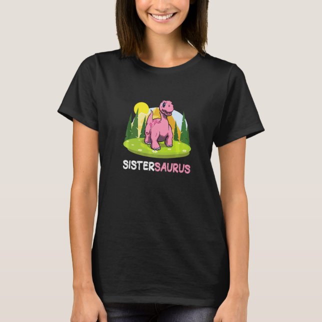 Camiseta Sistersaurus Dinosaur Cute Kiddo Apatosauro (Anverso)