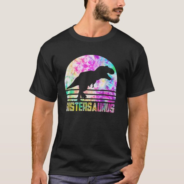 Camiseta Sistersaurus Saurus Dinosaur Vintage Sunset (Anverso)