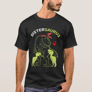 Camiseta Sistersaurus Sister 2 niños Dinosaurio Sister Day