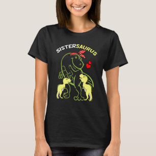 Camiseta Sistersaurus Sister 2 Niños Dinosaurio Sisters Day