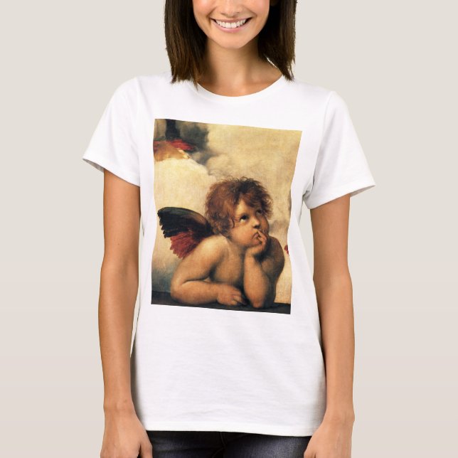 Camiseta Sistine Madonna Angels por Raphael Sanzio (Anverso)
