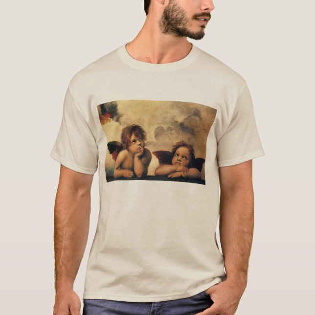 Camiseta Sistine Madonna Angels por Raphael Sanzio (Anverso)
