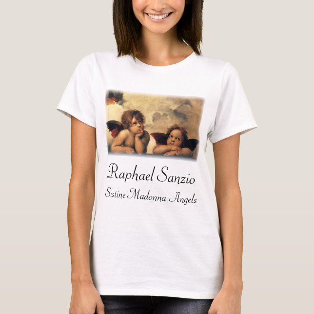 Camiseta Sistine Madonna Angels por Raphael Sanzio (Anverso)