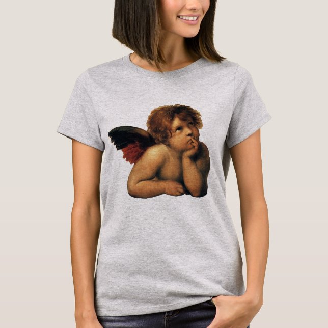 Camiseta Sistine Madonna, detalles de Angels de Raphael San (Anverso)