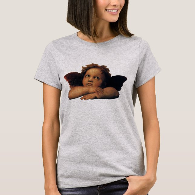 Camiseta Sistine Madonna, detalles de Angels de Raphael San (Anverso)