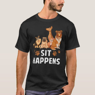 Camiseta Sit Happens Entrenamiento De Perros Enseñando Masc