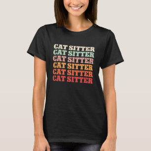 Camiseta Sitción del Mascota del sitio del gato sentado Mas