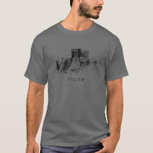 Camiseta Sitio Maya Tulum México Ruinas de época Caribe R