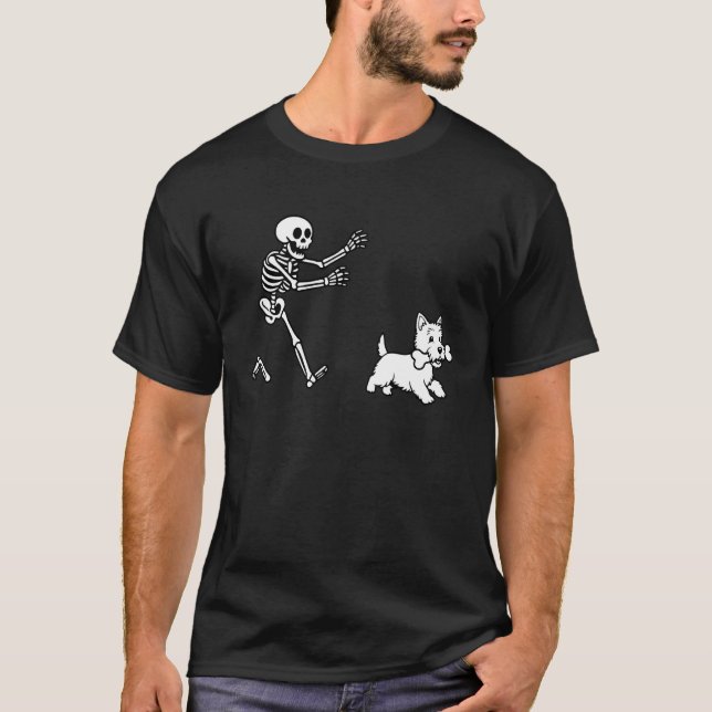 Camiseta Sitio web divertido de esqueleto corriendo (Anverso)