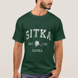 Camiseta Sitka Alaska AK Diseño Deportivo Atlético Vintage