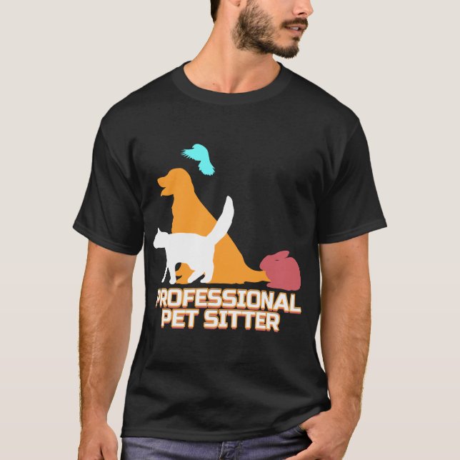 Camiseta Sitter Mascota profesional - Caminador de perros (Anverso)