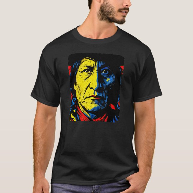 Camiseta SITTING BULL Arte Pop (Anverso)