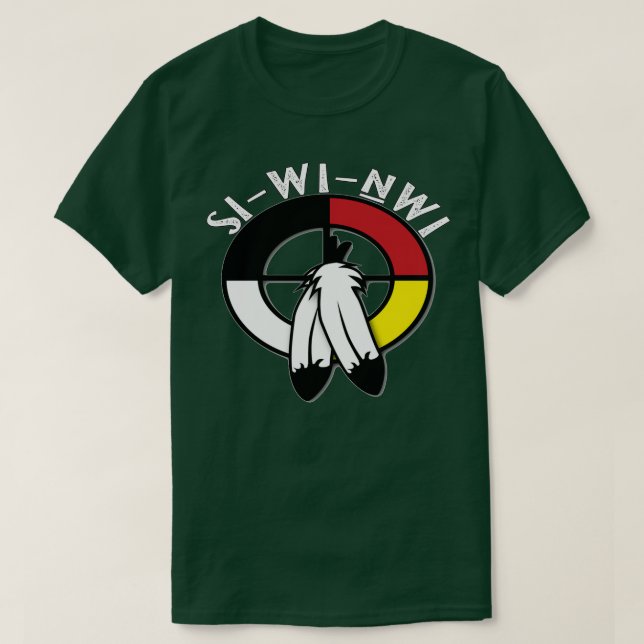 Camiseta SiWiNwi Rueda Medicina Nativa Estadounidense Prime (Diseño del anverso)