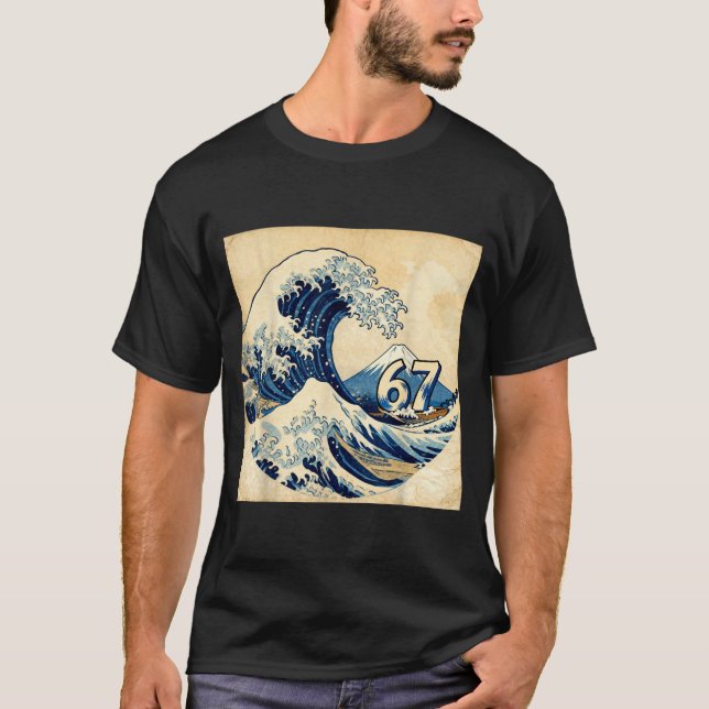 Camiseta Six Seven 67 6-7 Japanese The Great Wave Off Kanag (Anverso)