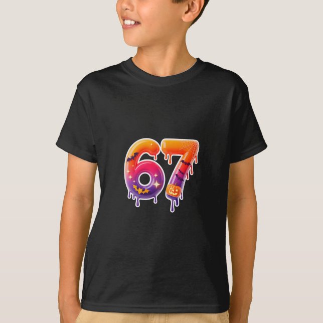 Camiseta Six Seven 67 6 7 Meme Design Funny Ice Cream Drip  (Anverso)